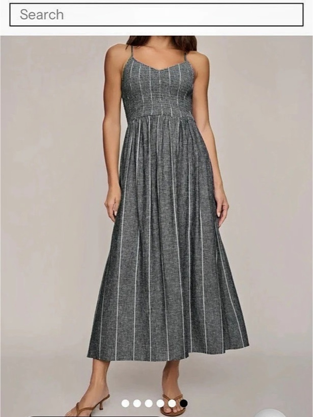 ZZ Supply Blue Romy Striped Linen Maxi Dress Size XS